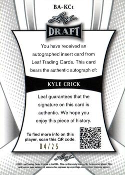 2013 Leaf Metal Draft - Prismatic Blue #BA-KC1 Kyle Crick Back