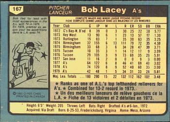 1980 O-Pee-Chee #167 Bob Lacey Back