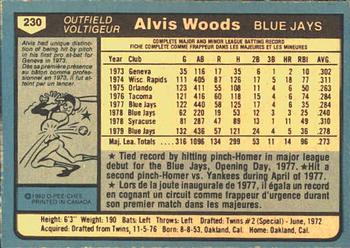 1980 O-Pee-Chee #230 Alvis Woods Back