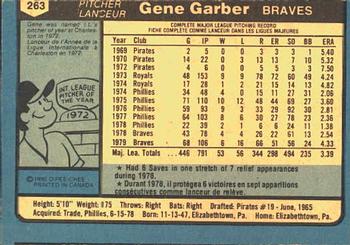 1980 O-Pee-Chee #263 Gene Garber Back