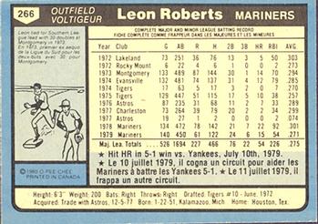 1980 O-Pee-Chee #266 Leon Roberts Back