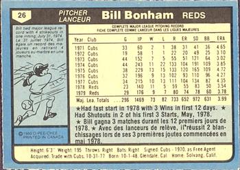 1980 O-Pee-Chee #26 Bill Bonham Back