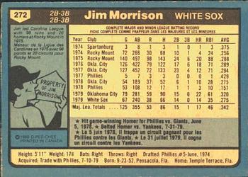 1980 O-Pee-Chee #272 Jim Morrison Back