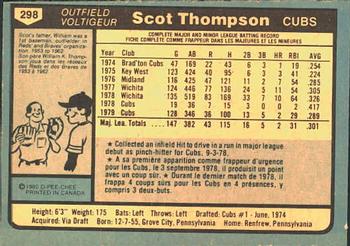 1980 O-Pee-Chee #298 Scot Thompson Back