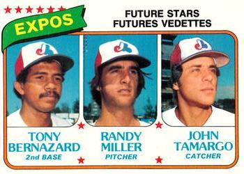 1980 O-Pee-Chee #351 Expos Future Stars (Tony Bernazard / Randy Miller / John Tamargo) Front
