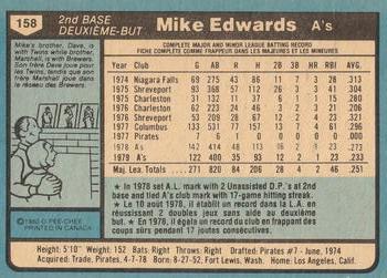 1980 O-Pee-Chee #158 Mike Edwards Back