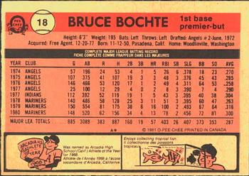 1981 O-Pee-Chee #18 Bruce Bochte Back