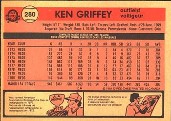 1981 O-Pee-Chee #280 Ken Griffey Back