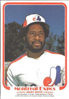 1981 O-Pee-Chee - Posters #11 Jerry White Front