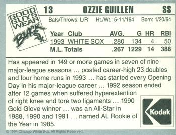 1994 Kodak Chicago White Sox #NNO Ozzie Guillen Back