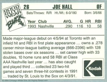 1994 Kodak Chicago White Sox #NNO Joe Hall Back