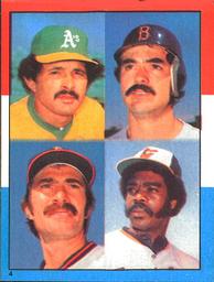 1982 O-Pee-Chee Stickers #4 Tony Armas / Dwight Evans / Bobby Grich / Eddie Murray Front