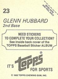 1982 Topps Stickers #23 Glenn Hubbard Back