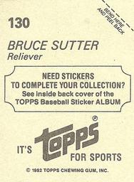 1982 Topps Stickers #130 Bruce Sutter Back