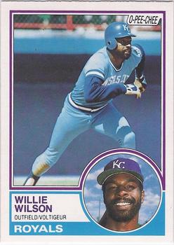 1983 O-Pee-Chee #16 Willie Wilson Front