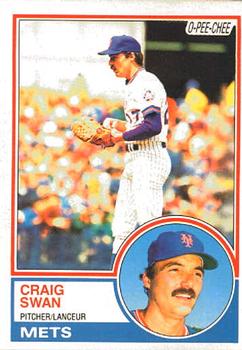 1983 O-Pee-Chee #292 Craig Swan Front