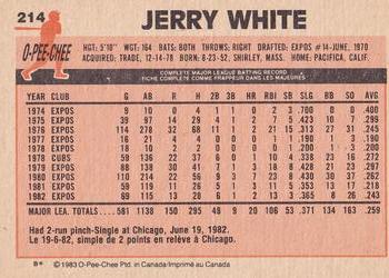 1983 O-Pee-Chee #214 Jerry White Back