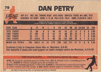 1983 O-Pee-Chee #79 Dan Petry Back