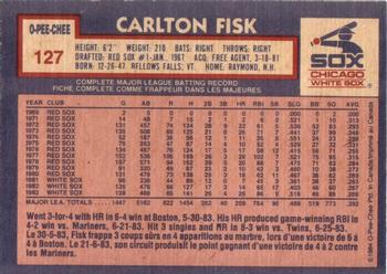1984 O-Pee-Chee #127 Carlton Fisk Back