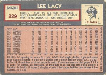 1984 O-Pee-Chee #229 Lee Lacy Back