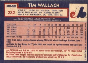 1984 O-Pee-Chee #232 Tim Wallach Back
