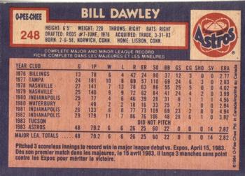 1984 O-Pee-Chee #248 Bill Dawley Back