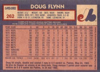 1984 O-Pee-Chee #262 Doug Flynn Back
