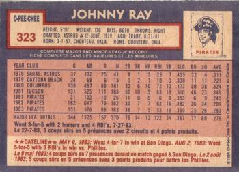 1984 O-Pee-Chee #323 Johnny Ray Back