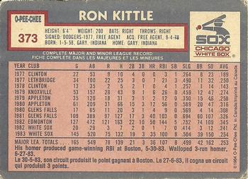 1984 O-Pee-Chee #373 Ron Kittle Back