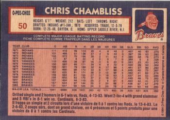 1984 O-Pee-Chee #50 Chris Chambliss Back