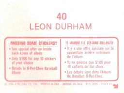 1984 O-Pee-Chee Stickers #40 Leon Durham Back