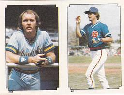 1984 O-Pee-Chee Stickers #46 / 301 Larry Bowa / Charlie Moore Front
