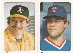 1984 O-Pee-Chee Stickers #49 / 333 Dick Ruthven / Wayne Gross Front