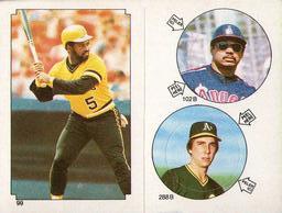 1984 O-Pee-Chee Stickers #99/102B/288B Bill Madlock / Reggie Jackson / Mike Warren Front