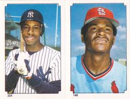 1984 O-Pee-Chee Stickers #149 / 324 David Green / Willie Randolph Front