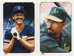1984 O-Pee-Chee Stickers #273 / 338 Enos Cabell / Mike Davis Front