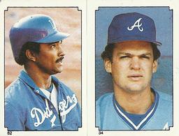 1984 Topps Stickers #34 / 82 Bruce Benedict / Alejandro Pena Front