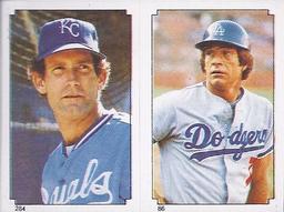 1984 Topps Stickers #86 / 284 Steve Yeager / John Wathan Front