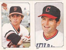 1984 Topps Stickers #169 / 260 Duane Kuiper / Mike Hargrove Front