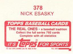 1984 Topps Stickers #378 Nick Esasky Back