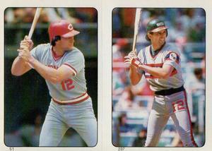 1985 O-Pee-Chee Stickers #51 / 237 Nick Esasky / Roy Smalley Front
