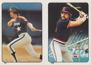 1985 O-Pee-Chee Stickers #62 / 248 Bob Knepper / Mike Hargrove Front