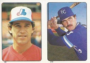 1985 O-Pee-Chee Stickers #93 / 279 Doug Flynn / Don Slaught Front