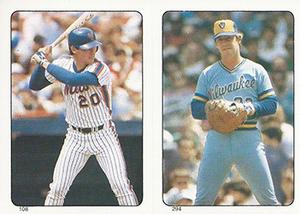 1985 O-Pee-Chee Stickers #108 / 294 Mike Fitzgerald / Ted Simmons Front