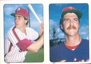 1985 O-Pee-Chee Stickers #115 / 301 Von Hayes / Mike Smithson Front