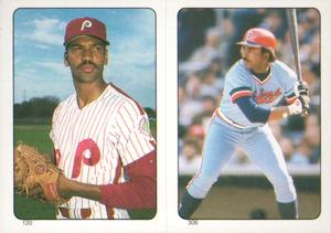 1985 O-Pee-Chee Stickers #120 / 306 Charles Hudson / Darrell Brown Front