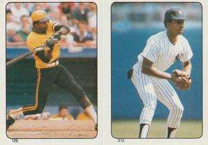 1985 O-Pee-Chee Stickers #126 / 312 Lee Lacy / Willie Randolph Front