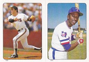 1985 O-Pee-Chee Stickers #169 / 355 Frank Williams / Mickey Rivers Front