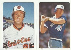 1985 O-Pee-Chee Stickers #203 / 363 Rich Dauer / Dave Collins Front