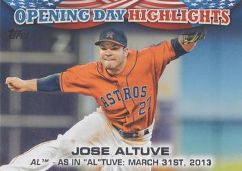 2013 Topps Opening Day - Highlights #ODH-5 Jose Altuve Front